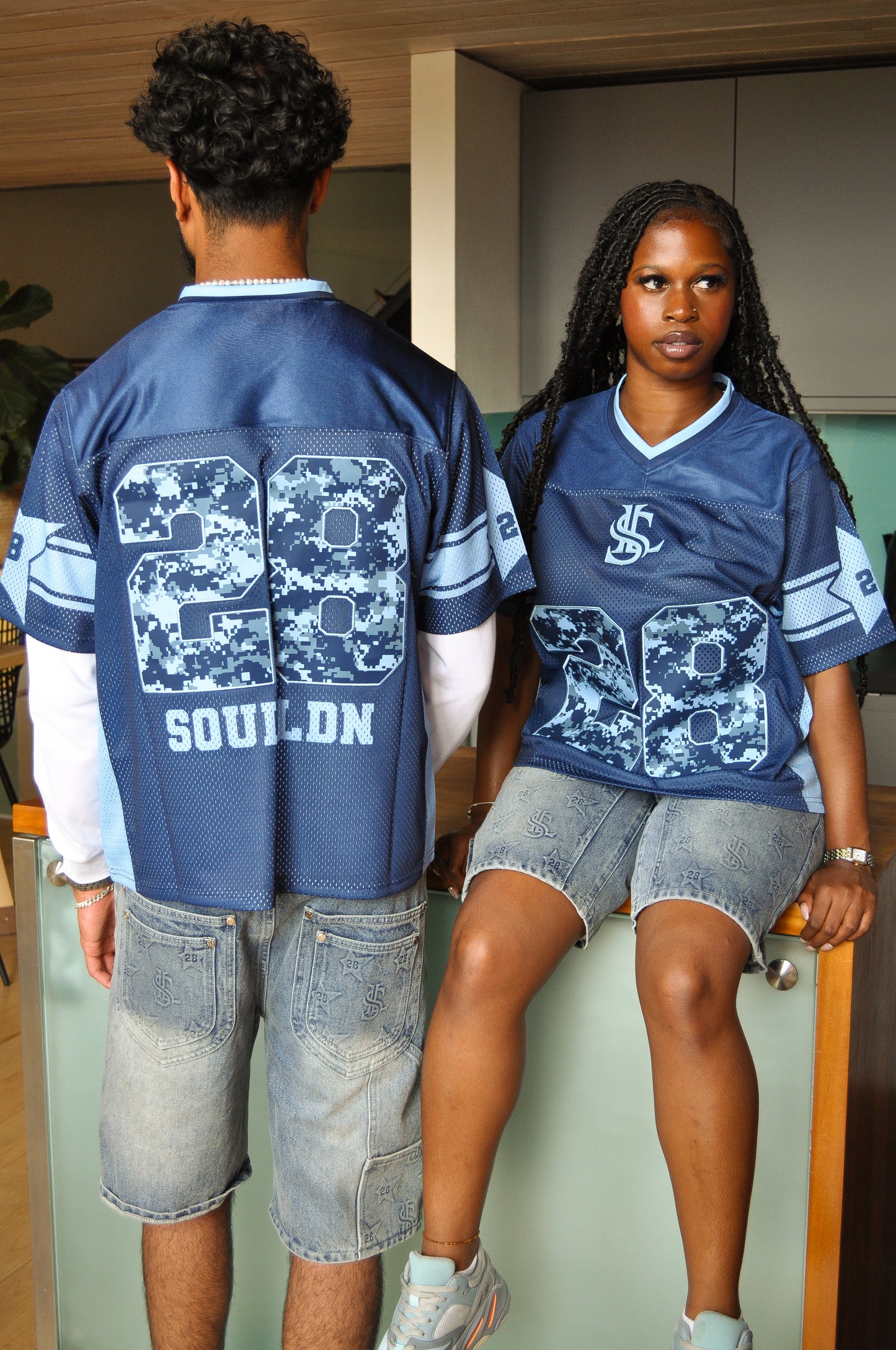 "Camo 28" Navy Jersey