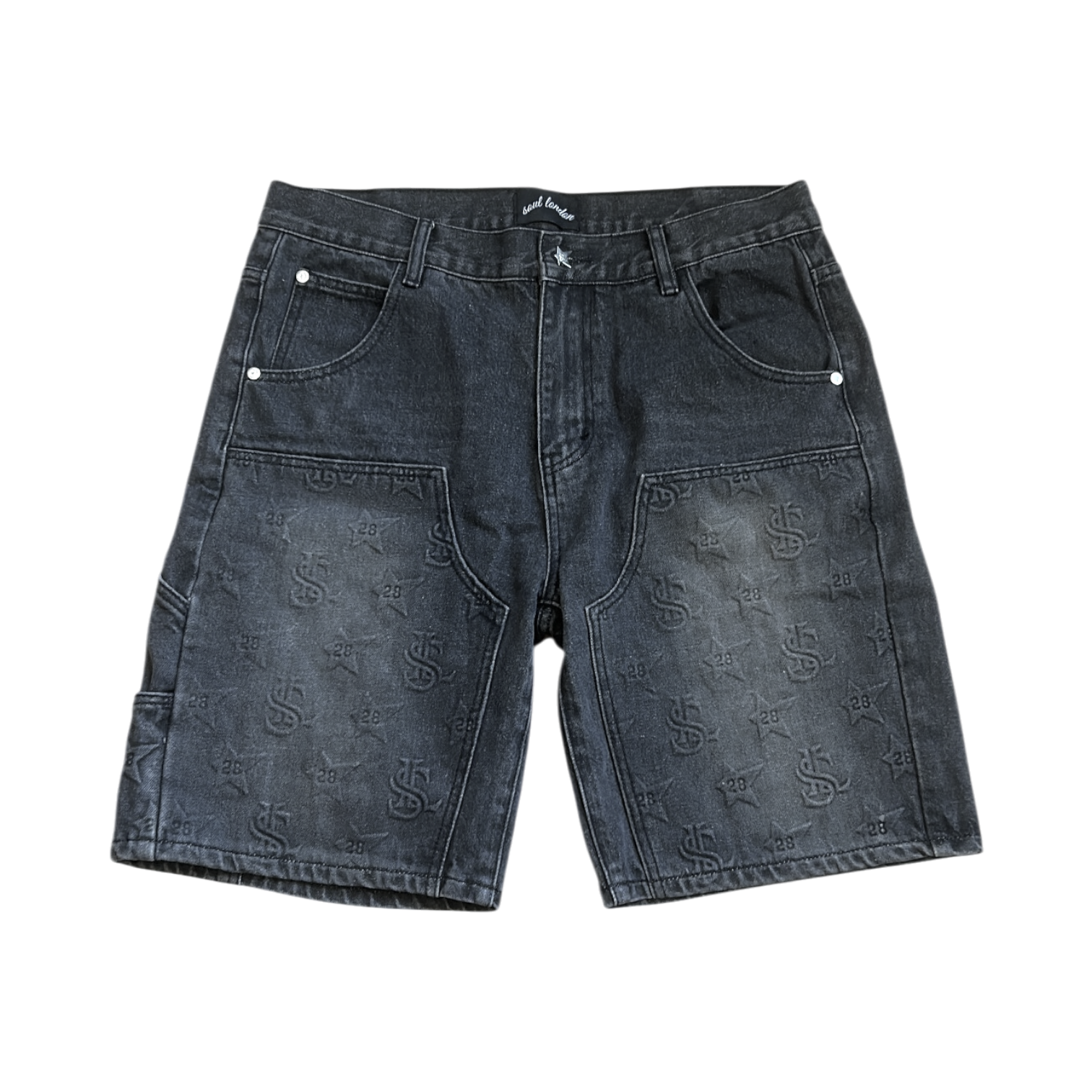 “Monogram” Black Denim Jorts