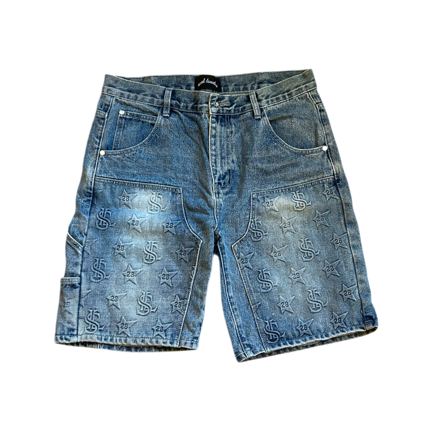“Monogram” Blue Denim Jorts