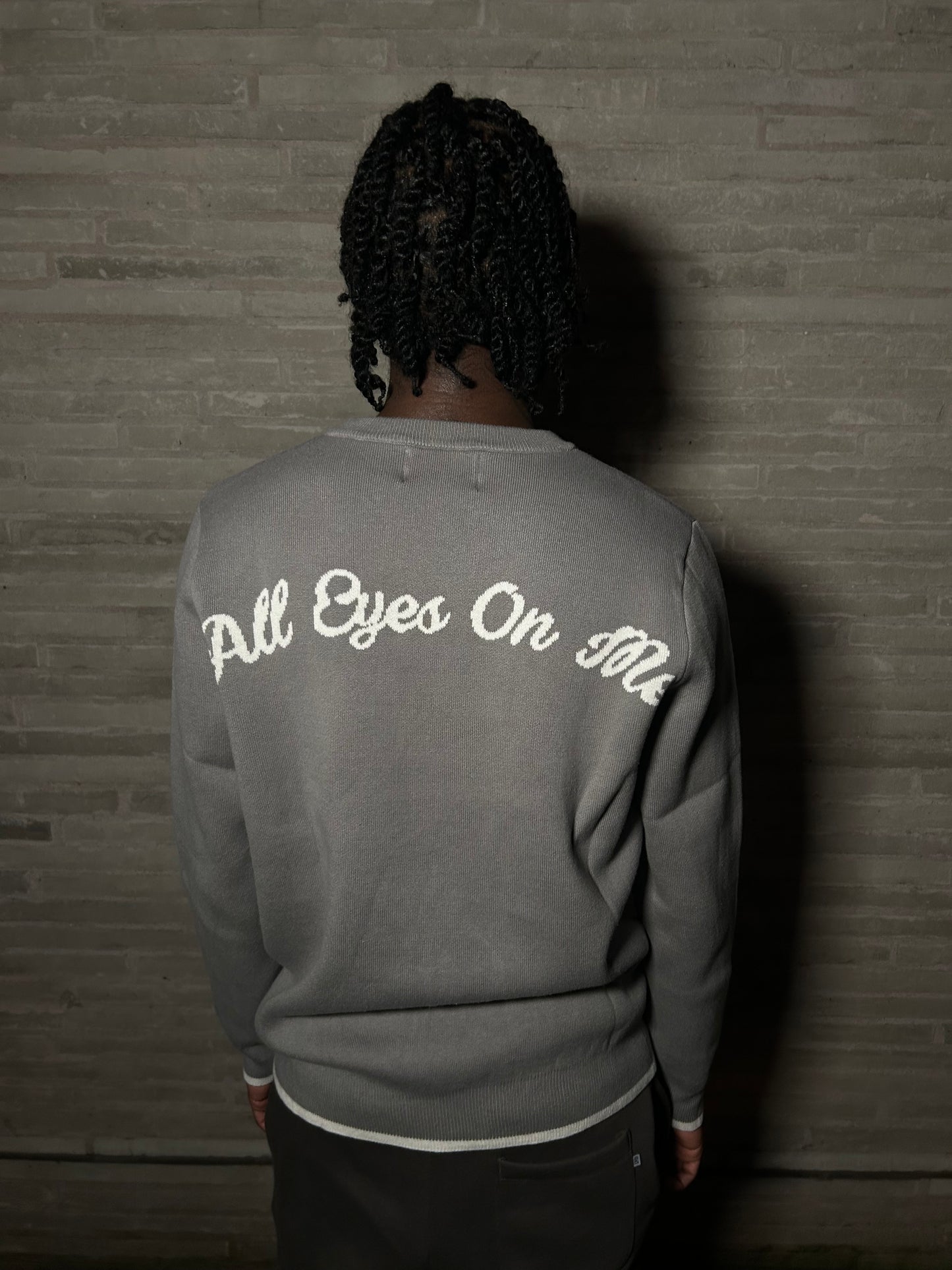 "All eyes on me" Grey Jumper