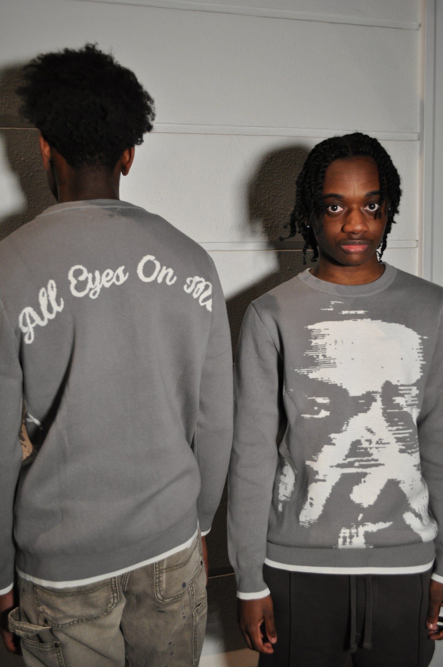 "All eyes on me" Grey Jumper